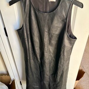 J. Crew Black Faux Leather Sleeveless Sheath Dress